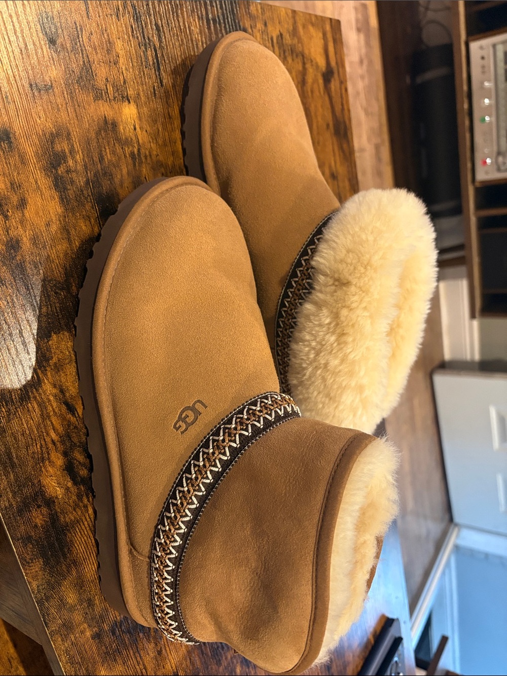 UGG Chestnut/Tan Sheepskin Lined Women's Slip-On Slippers